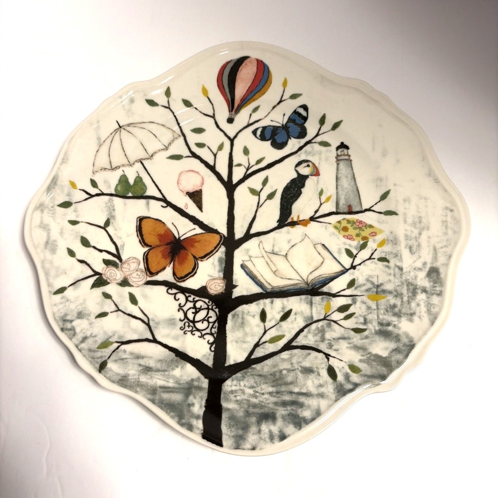 Anthropologie Rebecca Rebouché "Flutter & Flight" Decor Plate 10.25" Art Pottery